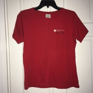 Alpha Omicron Pi (AOII) red tee shirt w/stars
